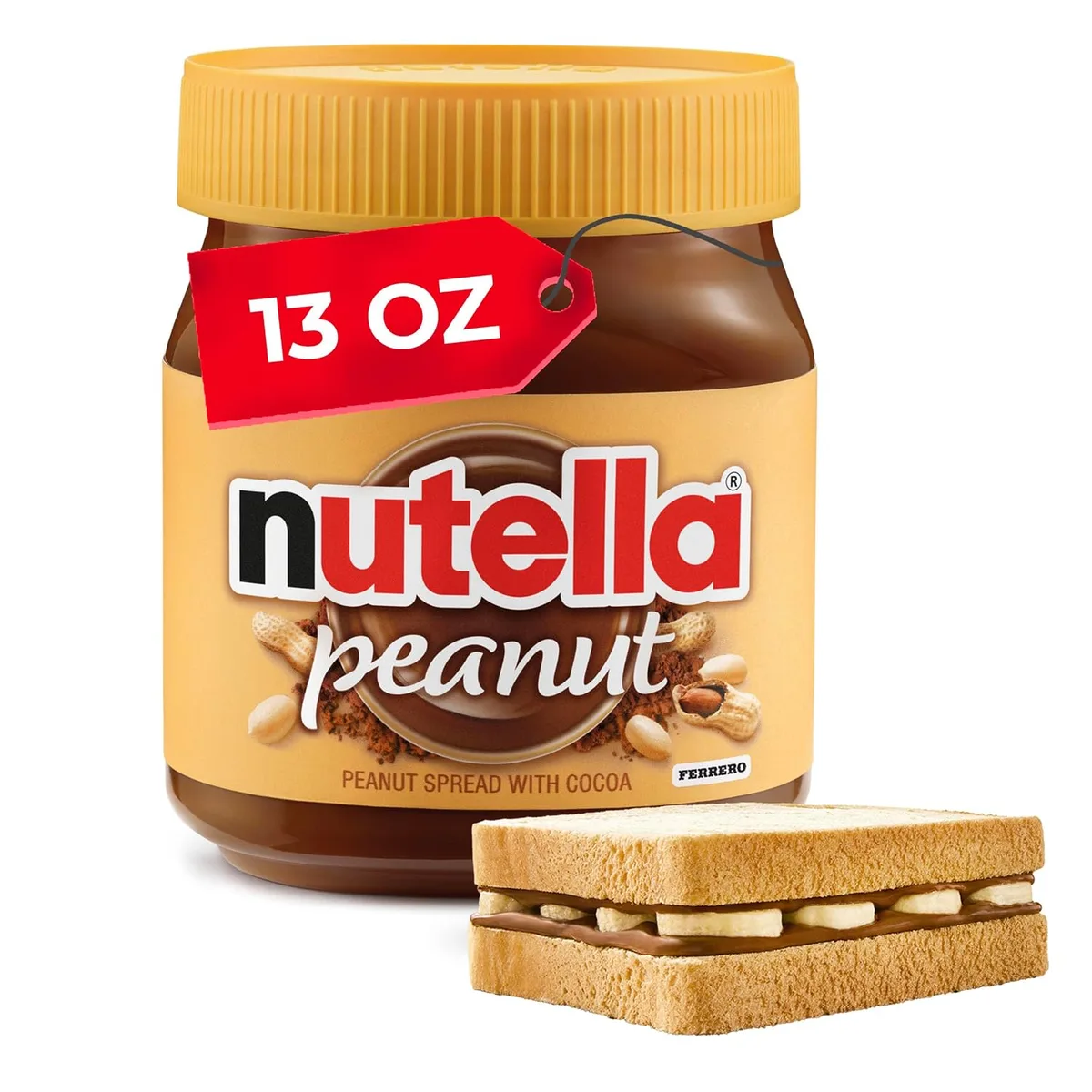Creme de amendoim Nutella com cacau, suave e cremoso, 369 g